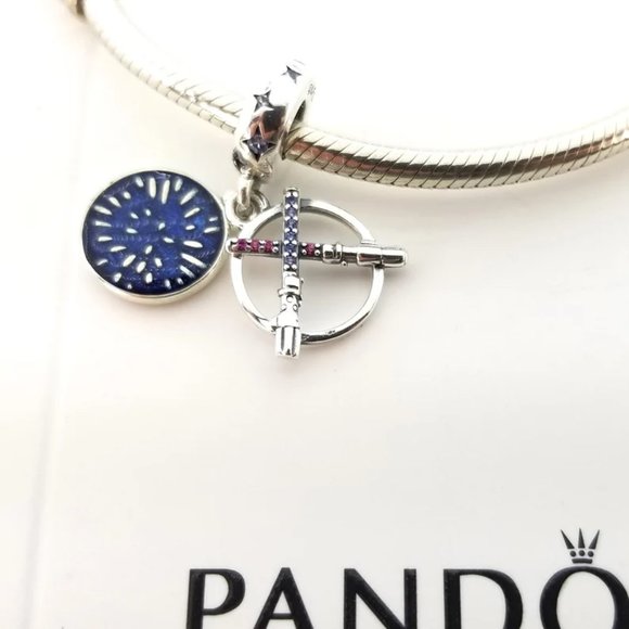 Pandora Star Wars Lightsaber Double Dangle Charm - Picture 2 of 4